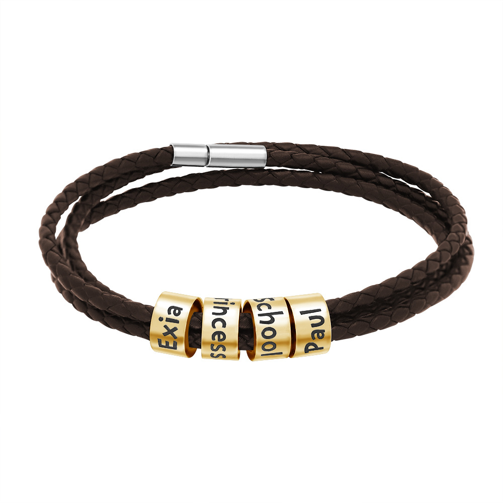 Personalized Leather Bracelet for Dad