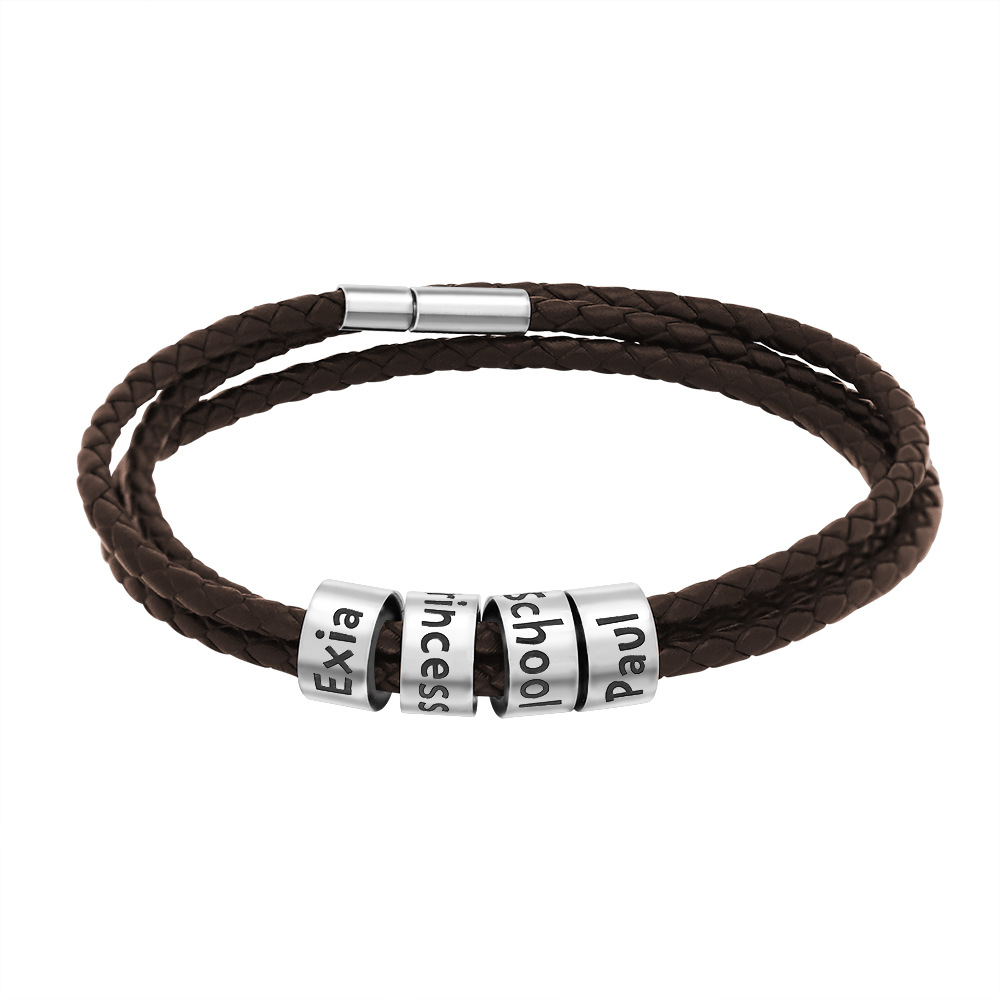 Personalized Leather Bracelet for Dad