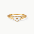 Anillo Confía en Dios – Corazón y Cruz