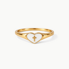 Anillo Confía en Dios – Corazón y Cruz