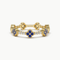 Anillo Trébol Zafiro  – Fortuna y Nuevos Comienzos