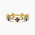 Anillo Trébol Zafiro  – Fortuna y Nuevos Comienzos