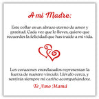 Collar Corazones Entrelazados —“A mi Madre”
