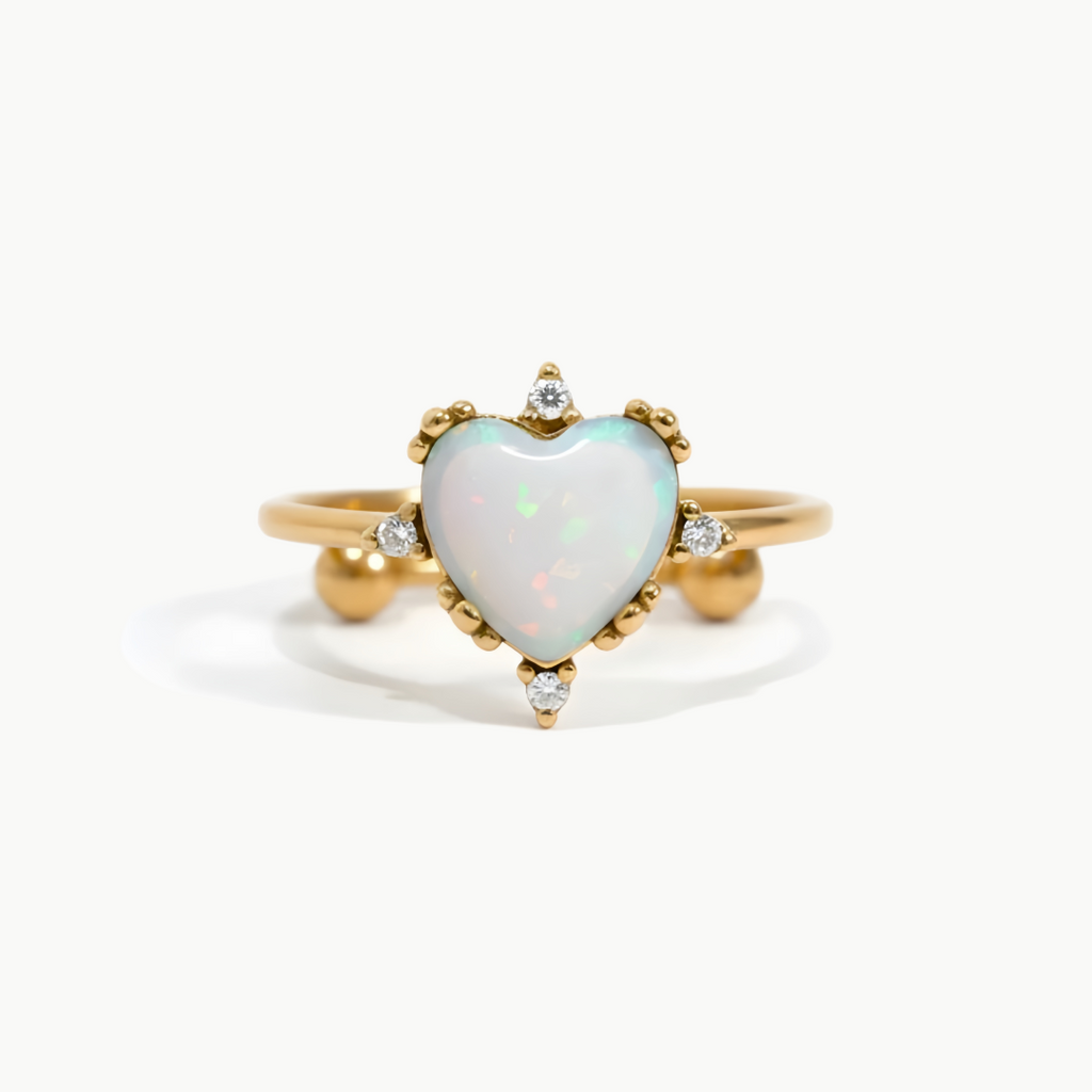 Anillo Confía en Ti – Corazón de Ópalo