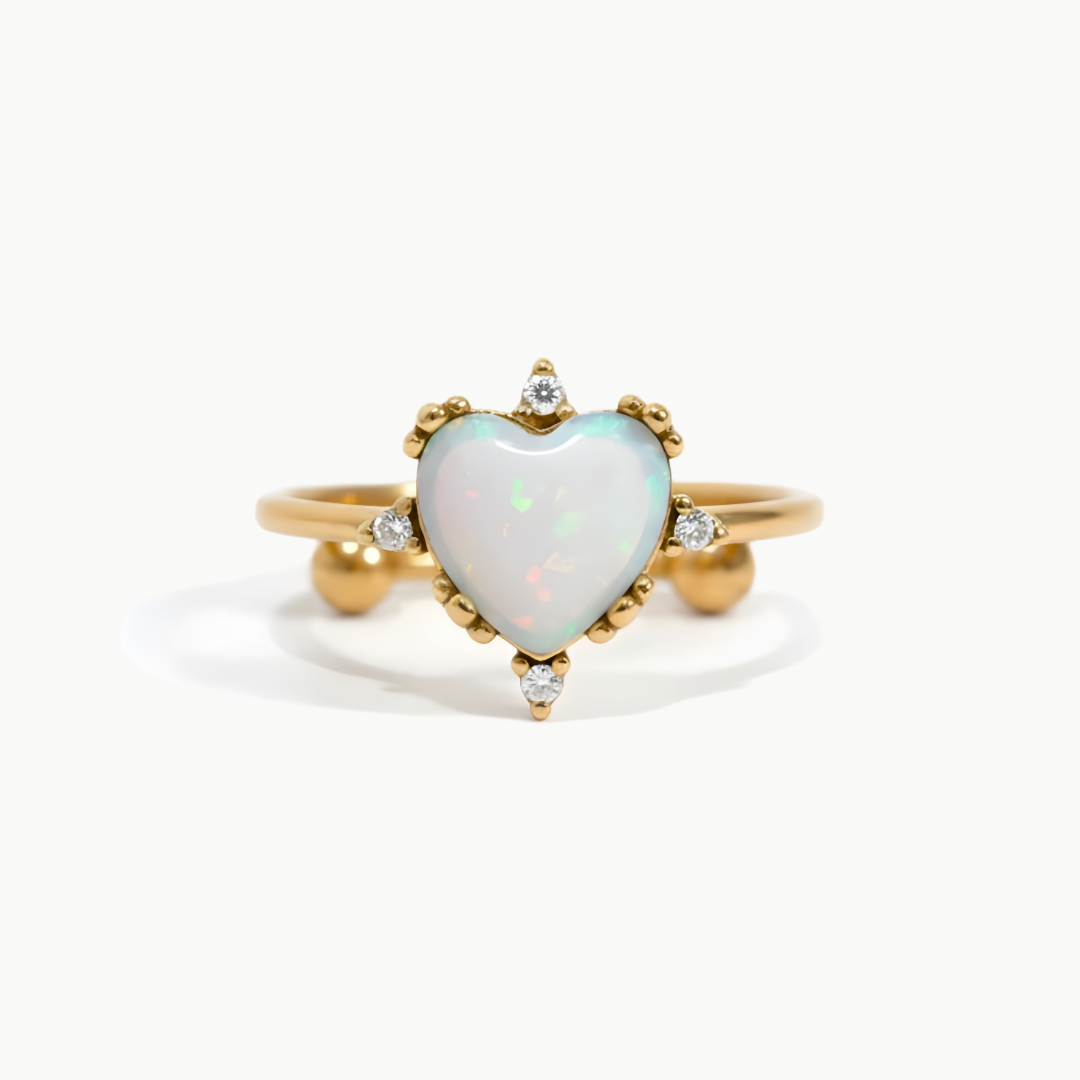 Anillo Confía en Ti – Corazón de Ópalo