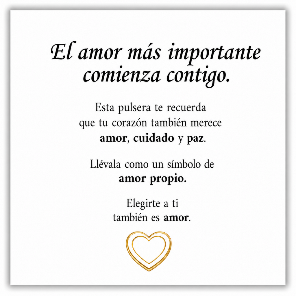 Pulsera Amor Propio – Cuida Tu Corazón