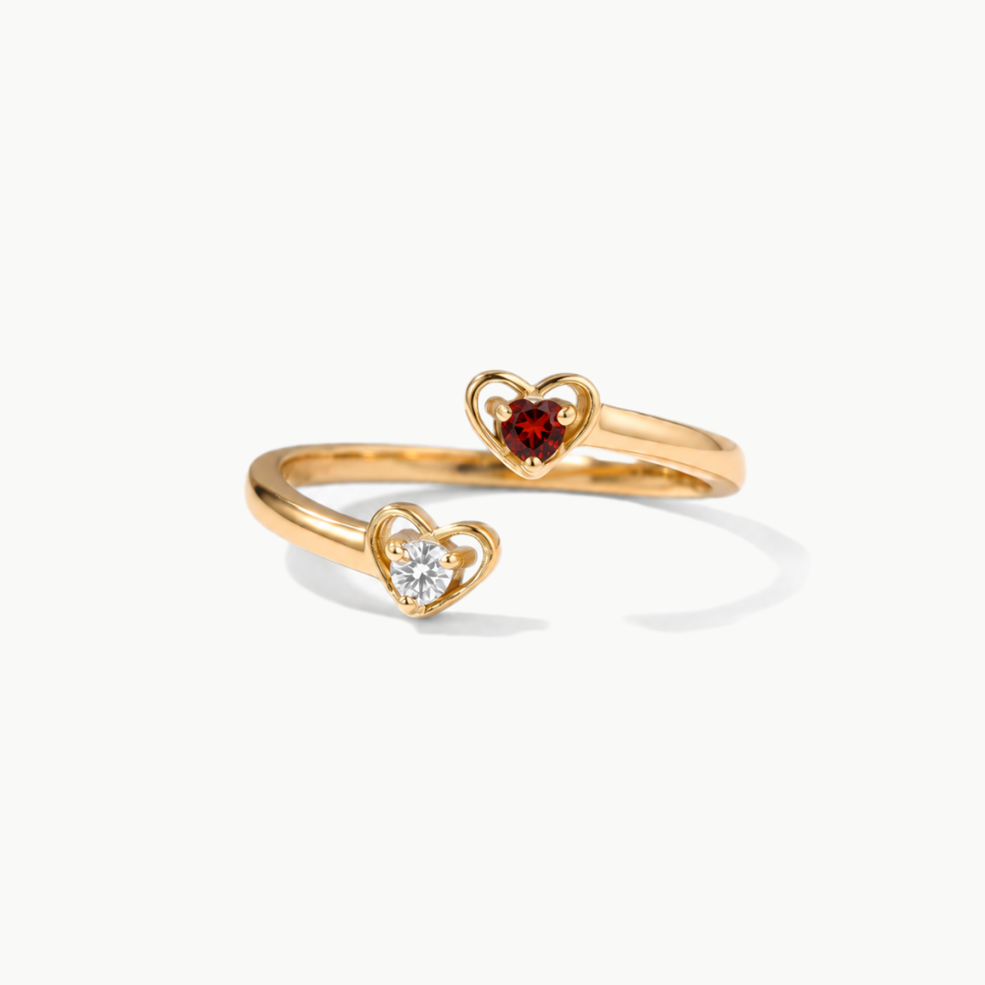 Anillo Vínculo Eterno – Dos Piedras de Nacimiento