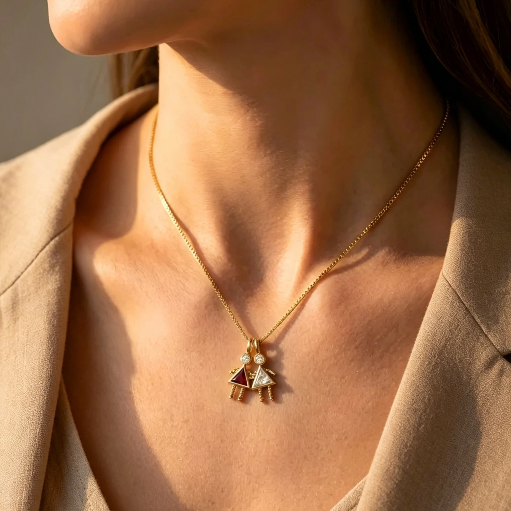 Collar Silueta con Piedra de Nacimiento — “Siempre contigo”