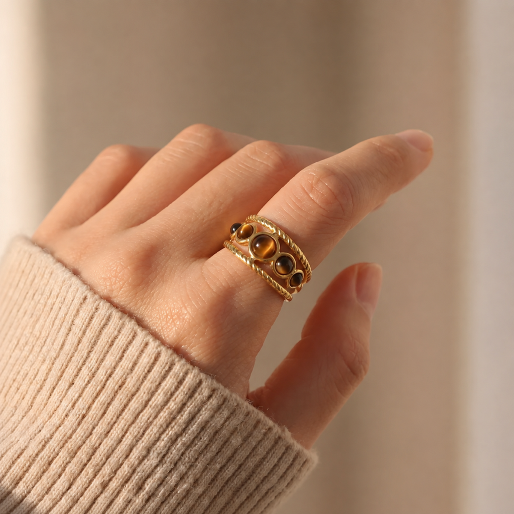 Anillo Amuleto Ojo de Tigre – Protección y Fuerza