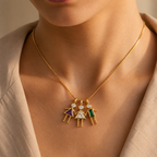 Collar Silueta con Piedra de Nacimiento — “Siempre contigo”