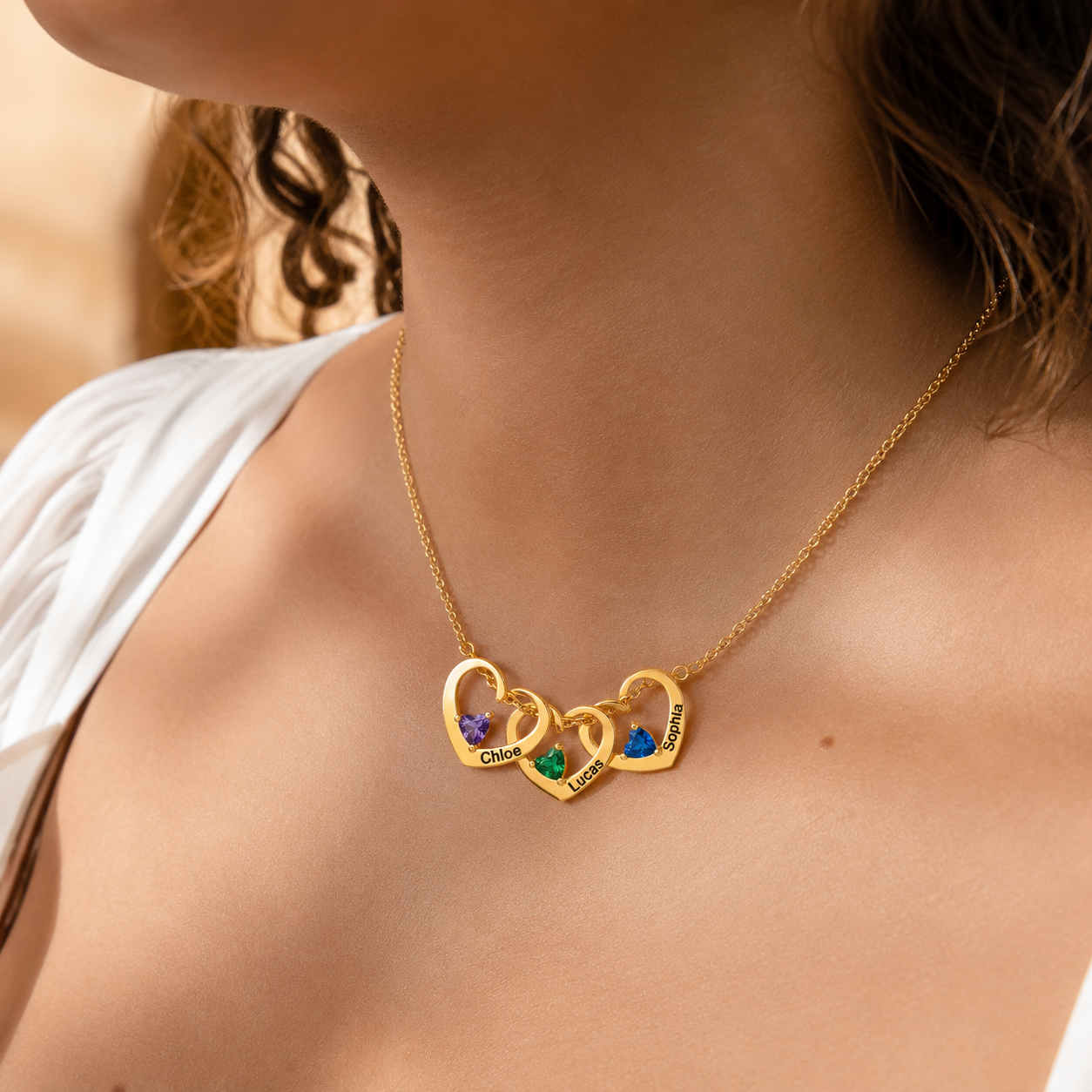 Collar Corazones Entrelazados — “Lo que nos une”