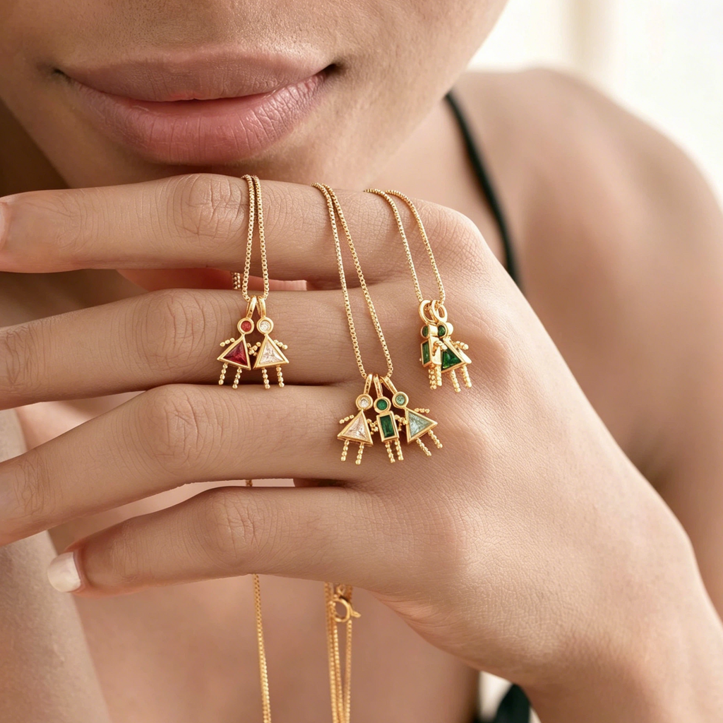 Collar Silueta con Piedra de Nacimiento — “Siempre contigo”