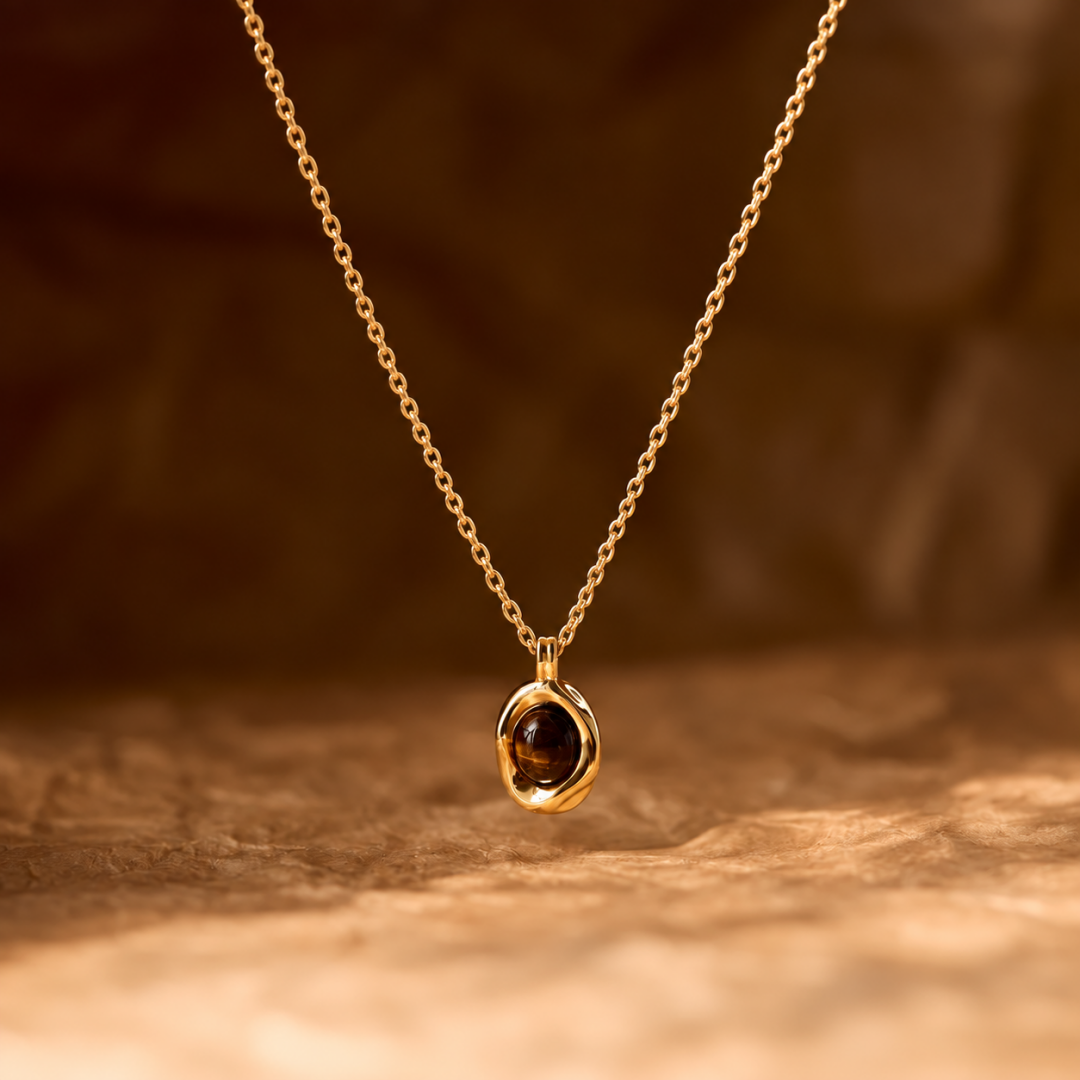 Collar Brújula Interior – Ojo de Tigre