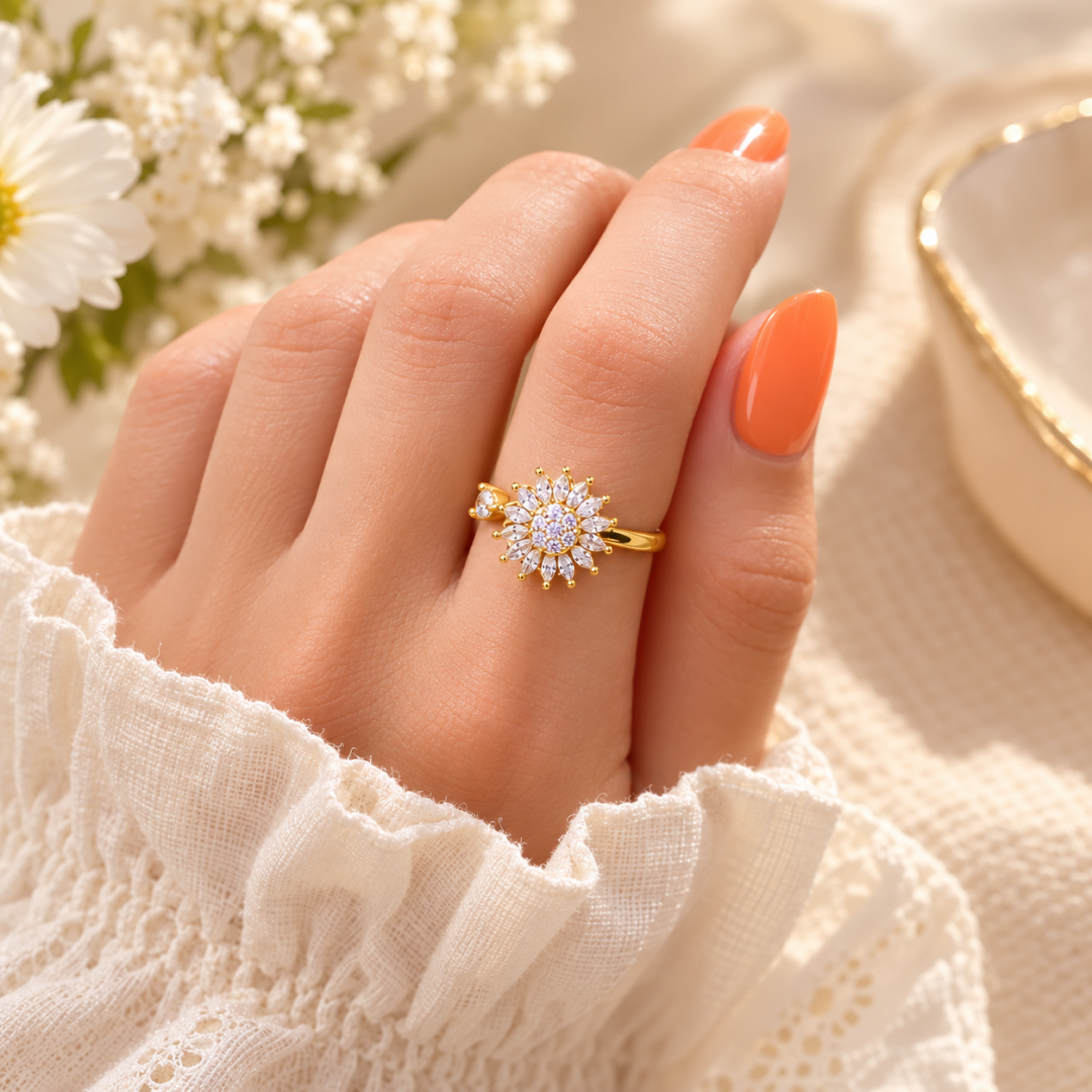 Anillo Girasol - Amor y Amistad
