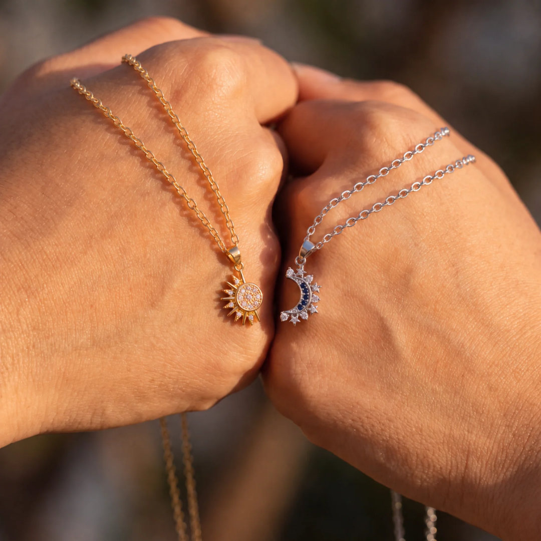 Set Completo Sol y Luna – 2 Collares + 2 Pulseras