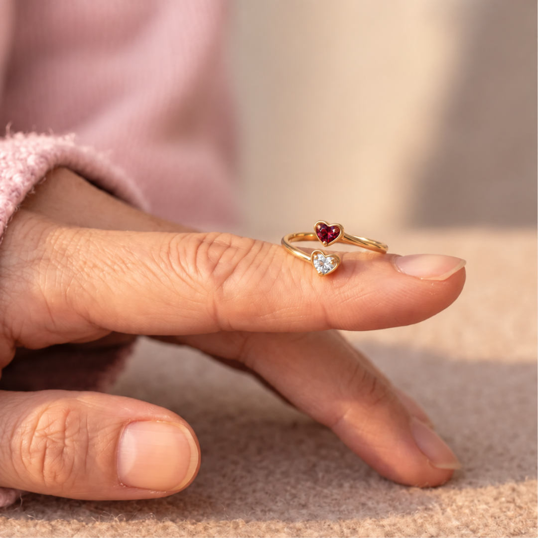 Anillo Vínculo Eterno – Dos Piedras de Nacimiento