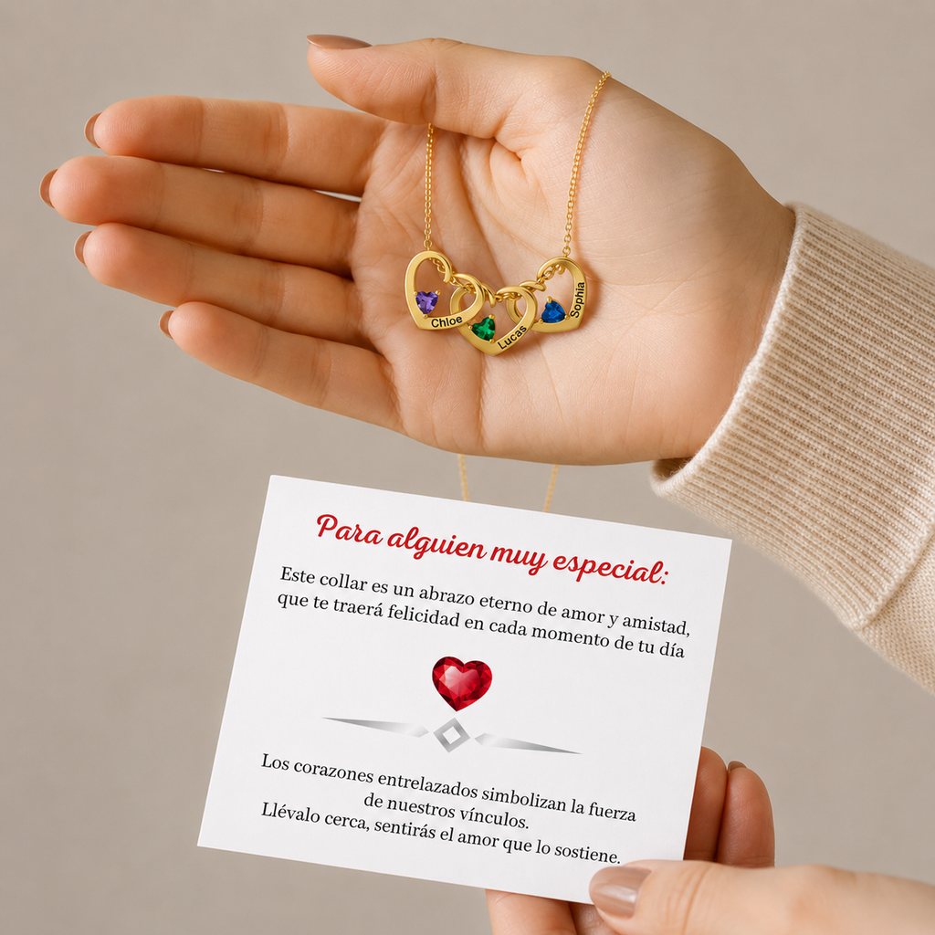 Collar Corazones Entrelazados — “Lo que nos une”