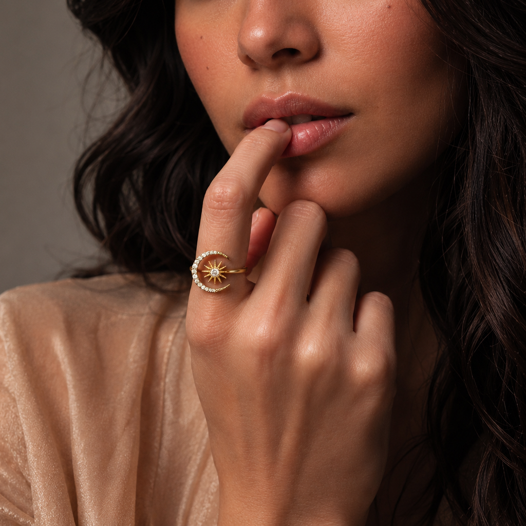 Anillo Luna Creciente — Renacer en Luz