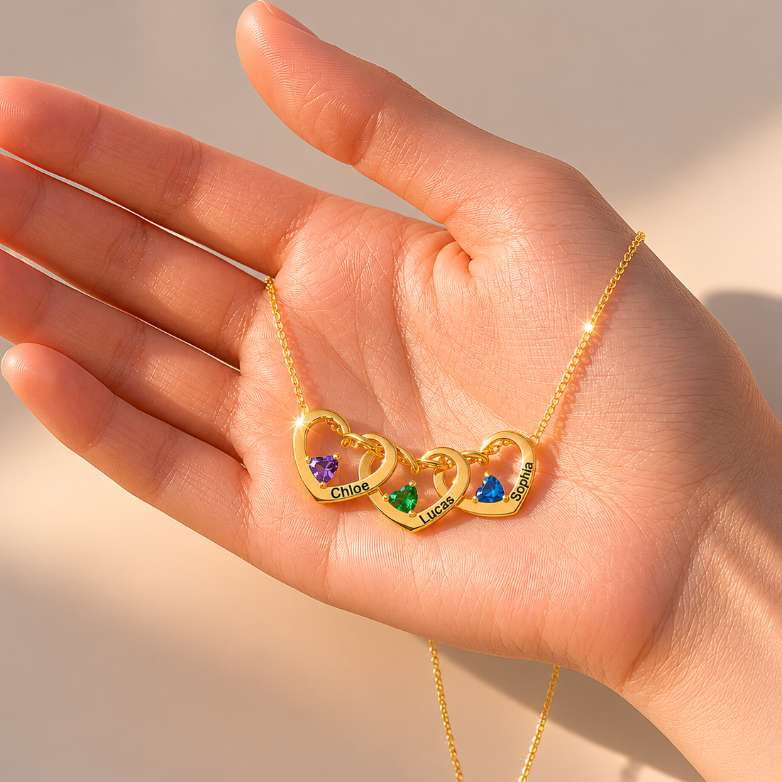 Collar Corazones Entrelazados —“Elegidas por el corazón”