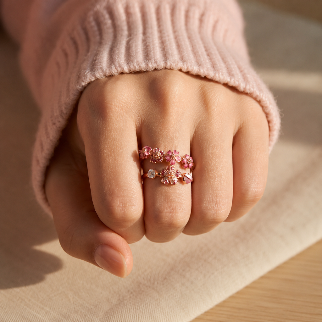Anillo Flor de Durazno – Florece a Tu Ritmo