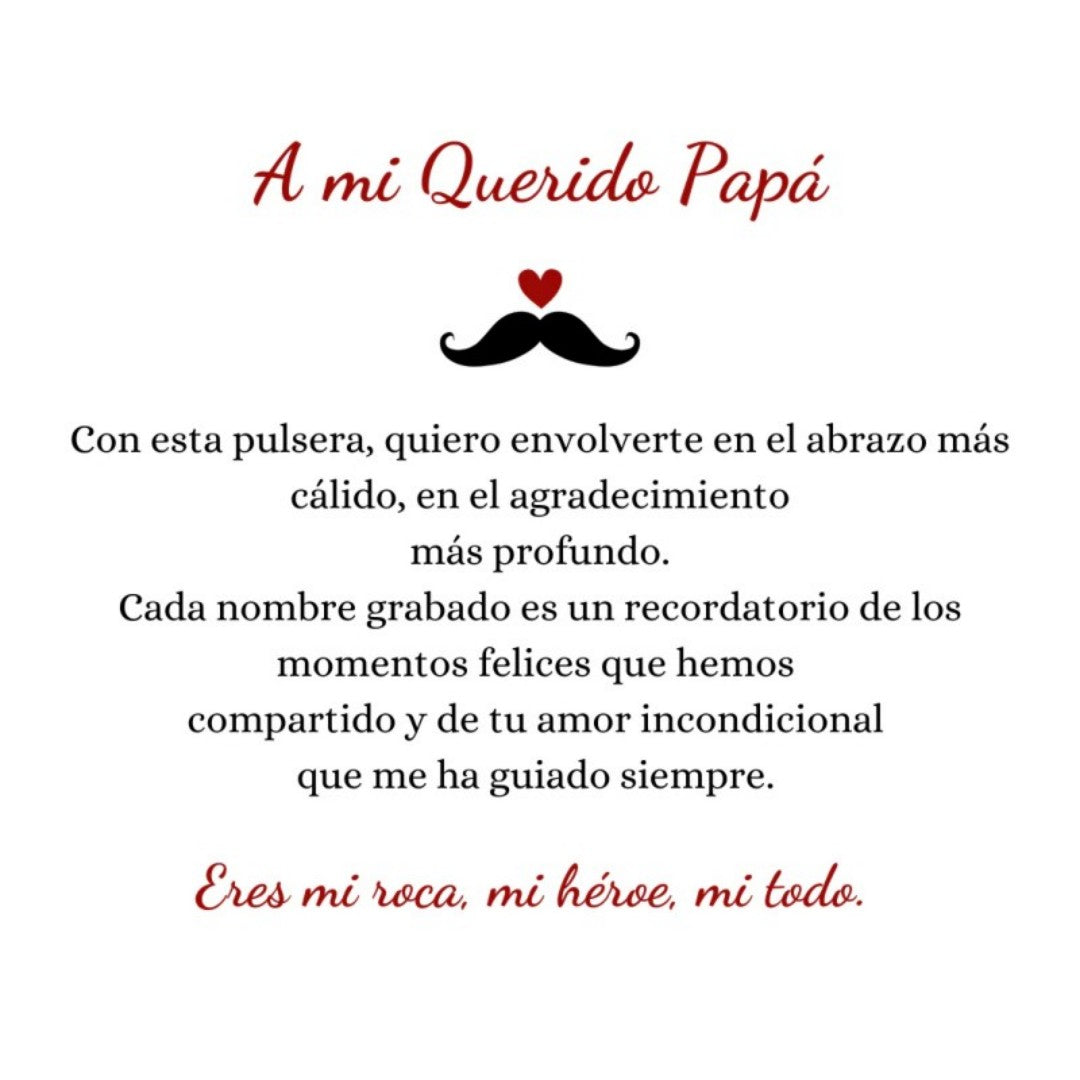 Pulsera de Cuero Personalizada para Papá
