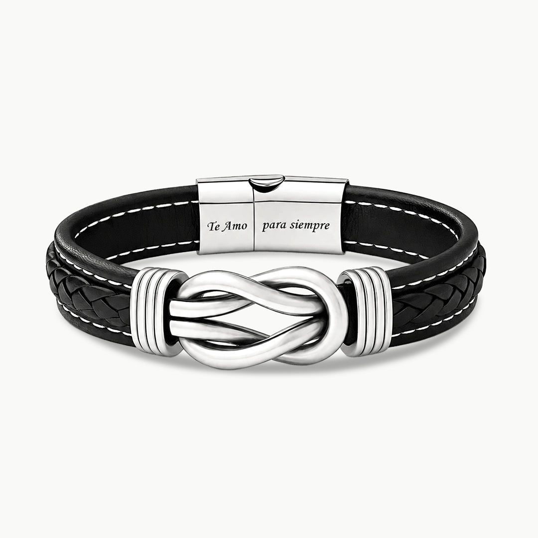 Pulsera de Cuero con Nudo Eterno – Regalo Especial para Parejas