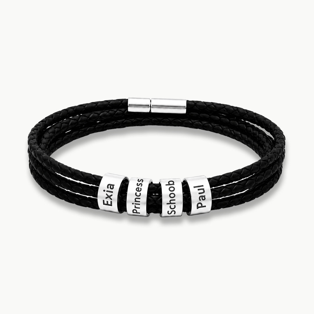Pulsera de Cuero Personalizada para Papá