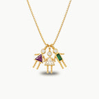 Collar Silueta con Piedra de Nacimiento — “Siempre contigo”